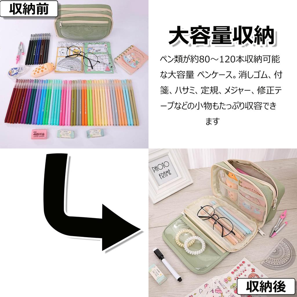 Large Capacity Pencil Multifunctional Storage Bag for Makeup and Small Pen Pouch with Sticky Case for Elementary School Middle School High School