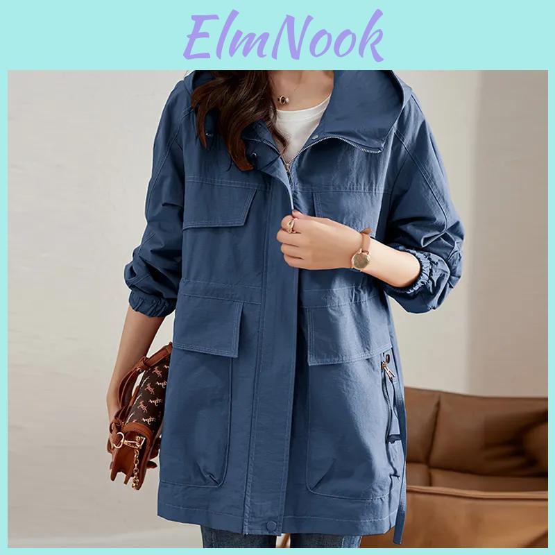 Midlength Size Large Womens Spring Streetwear Thin Windbreake Coat