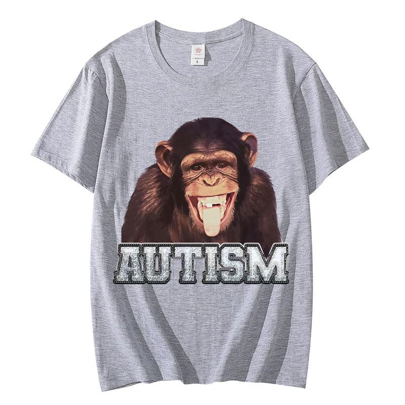 Autismus Opice Vtipné Grafické Tričko Pánské Dámské Oblečení Vysoce Kvalitní Módní Tričko Letní Ležérní Krátký Rukáv Prodyšný Top