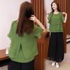 Short Sleeve Chiffon Women Shirts Summer Office Work Tops Elegant Lady Shirt Solid O-Neck Women Blouses