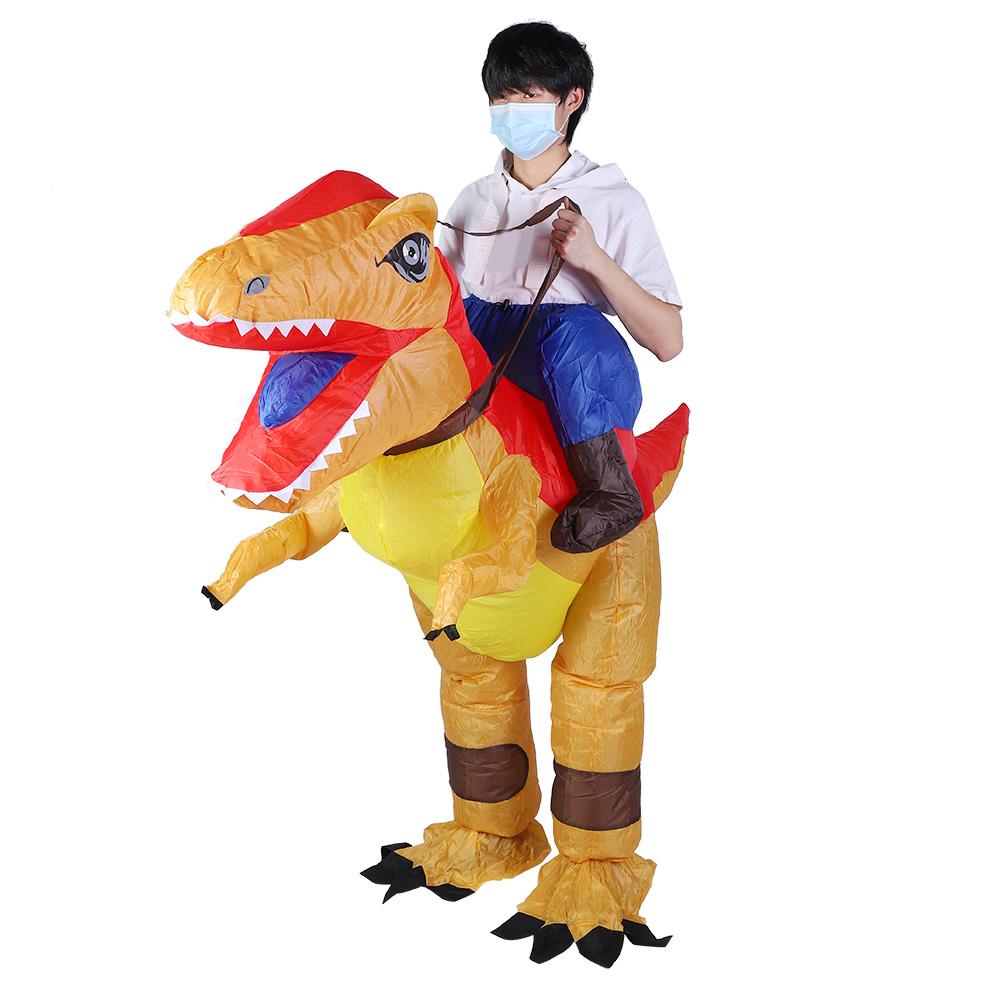 Dinosauří nafukovací halloweenský kostým pro dospělé Dítě s dmychadlem Vzduch Festivaly Party DekoraceX115
