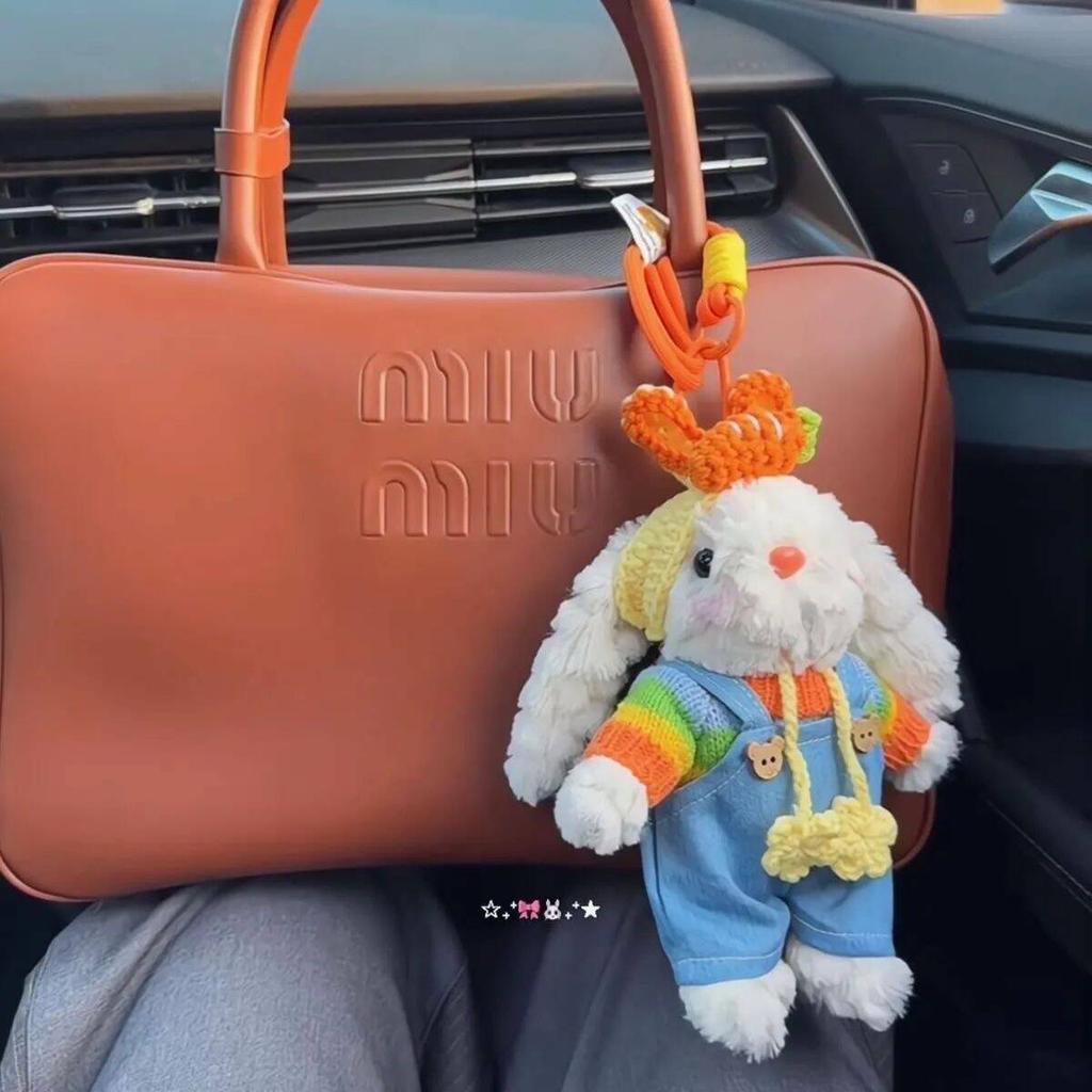 Bag Pendant Rainbow Carrot Strap Pants Hanging Ears Rabbit Cartoon Cute Plush Doll Keychain Gift