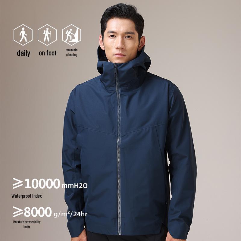 

New Three-Layer Waterproof Breathable Windbreaker for Hiking & Camping S