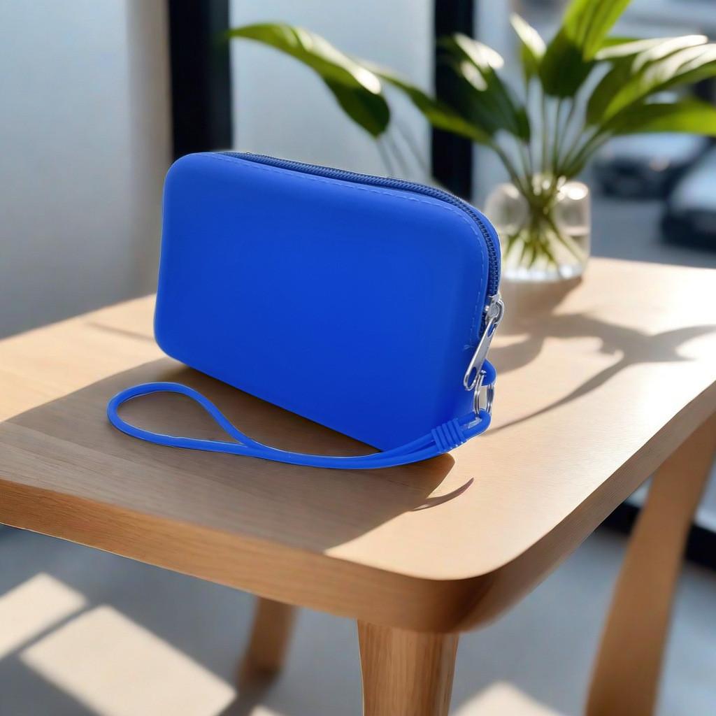Silicone Travel Cosmetic Bag With Zipper For Makeup And Toiletry Items