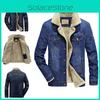 Men's Jean Jacket With Fur Collar Lined Winter Warm Casual Denim Coat M-6xl