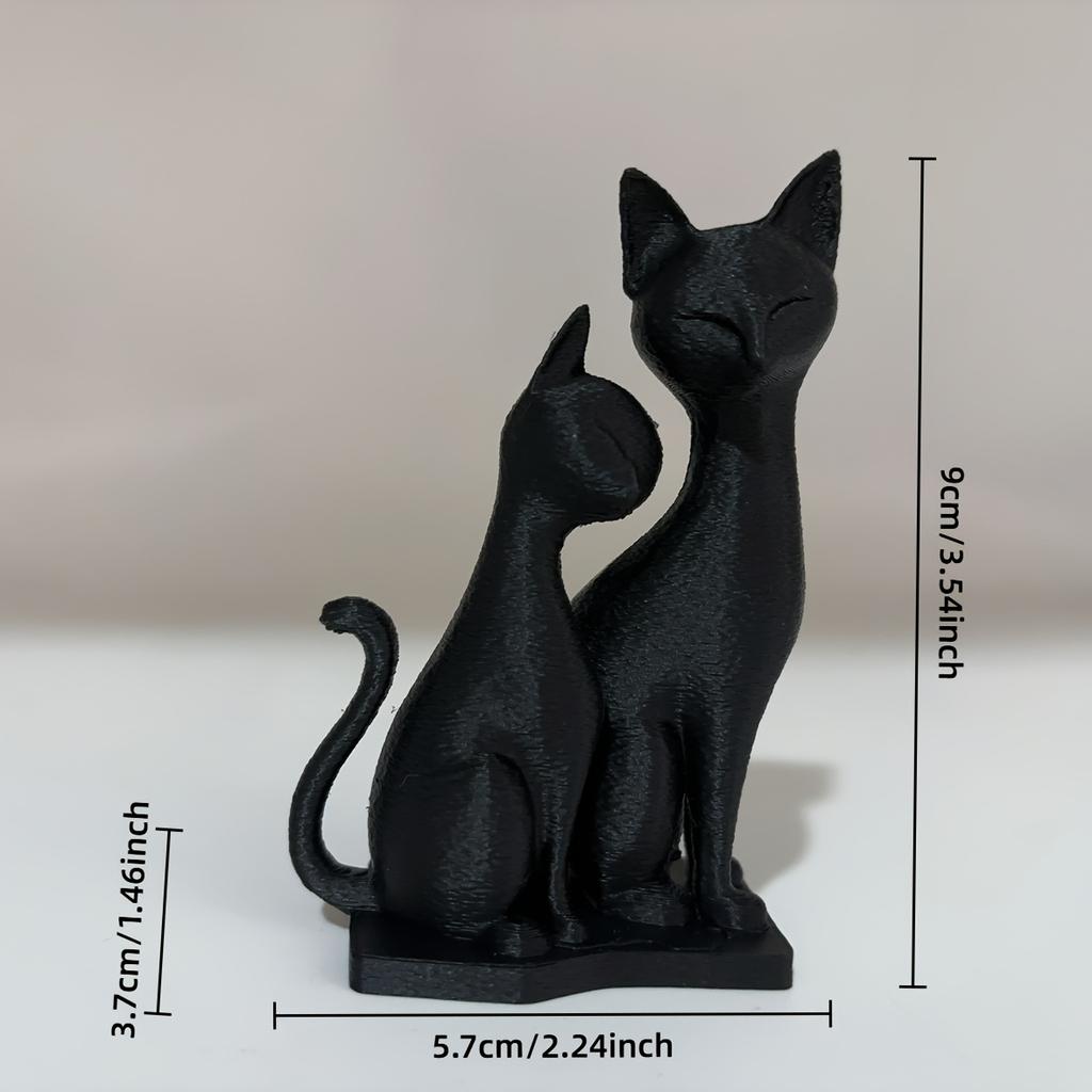 Rodinné sošky koček a dětí, Intimní interaktivní sochy koček, Roztomilé dekorace kočičího páru, Ideální dárky pro milovníky koček