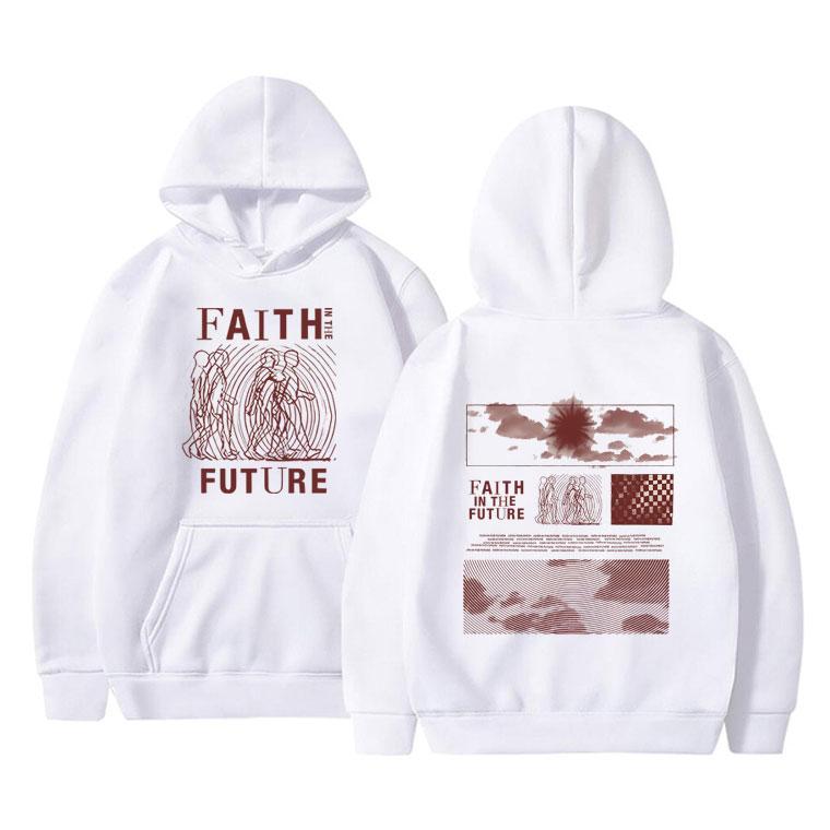 Faith In The Future Concert Print Hoodie Male Art Aesthetic Oversized Hooded Sweatshirt Men's Casual Vintage Pullover Hoodies
