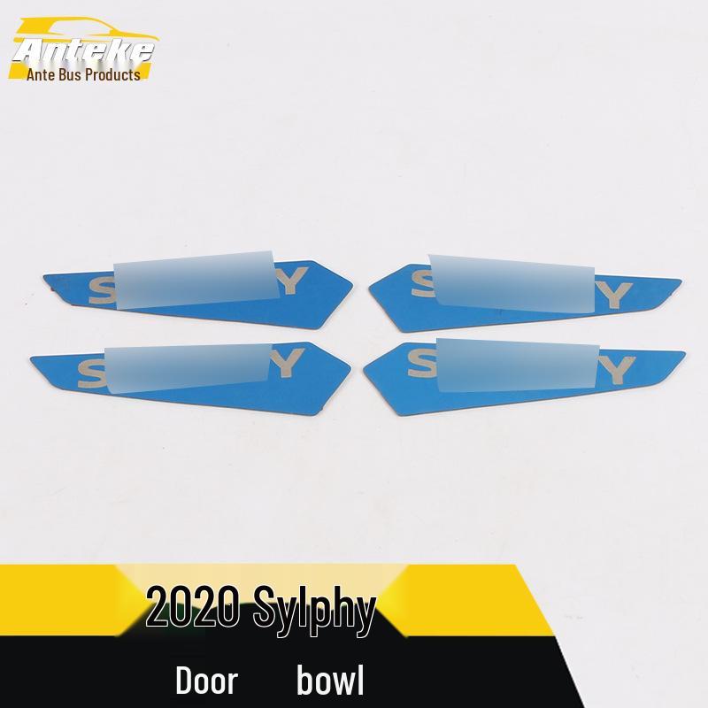 Sylphy Door Bowl Protective Film: Fits 20 Models - Anti-Scratch, Wear-Resistant, Decorative Frame for Car Accessories.