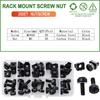 M6x16mm M6x20mm Black Carbon Steel Screw Nut Set For Rack Mount Server Cabinet Shelves Phillips Bolt Cage Nuts Kit 20Set M5 M6