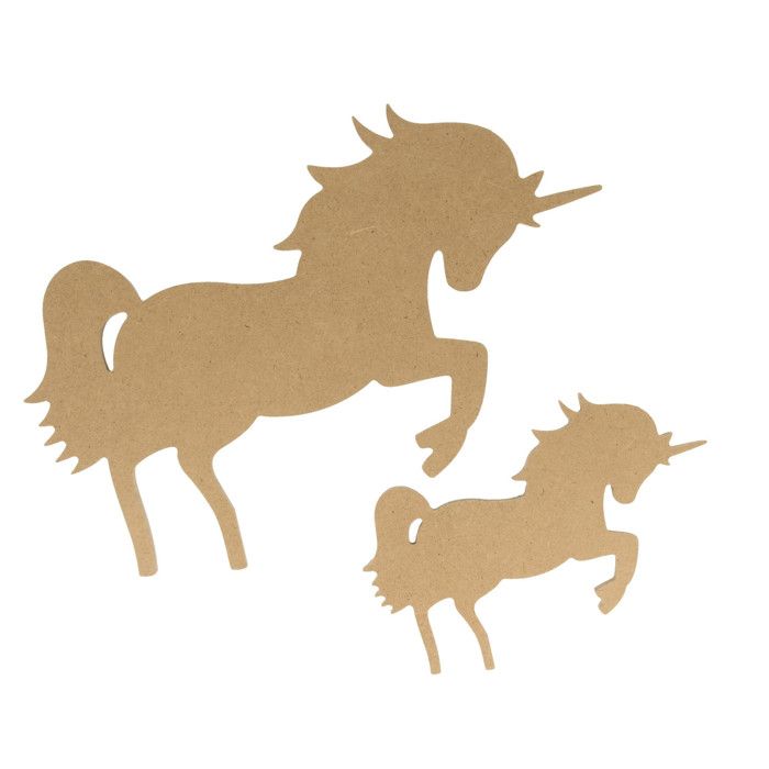 Forme en MDF Silhouette Licorne 15cm