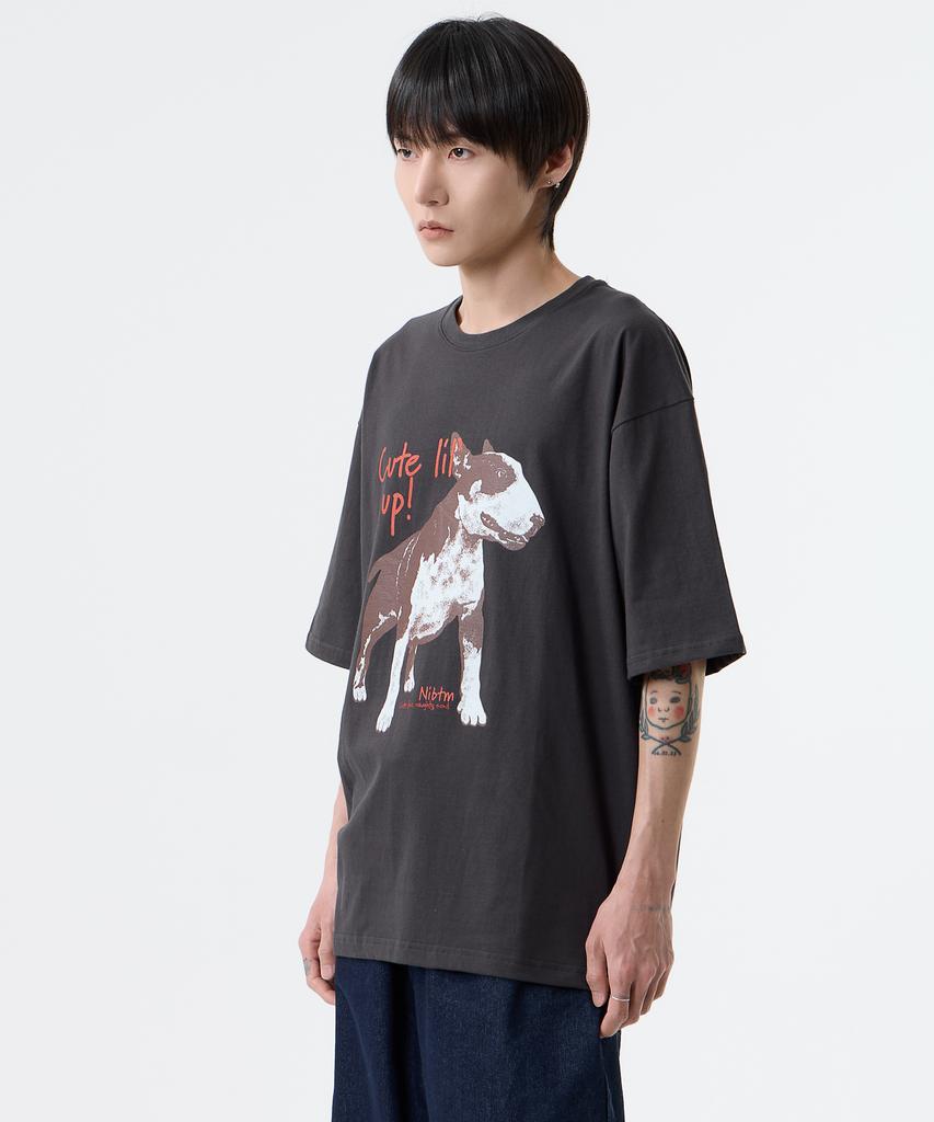 Nasttingijeubeleoldaenmi Bull Terrier Vintage Tee_Charcoal