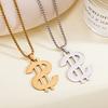 Joyas Europeas y Americanas Colgante Signo de Dólar Retro Moderno Hip-hop Collar