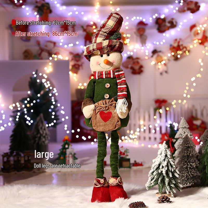 Christmas Cartoon Plush Doll Ornament: Santa, Snowman, Reindeer for Tree Decoration