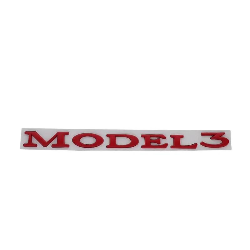 

3D Premium for MODEL3 MODEL 3 car Engine Hood Fender trunk Tail Rear Bonnet Nameplate Decal Badge Emblem Sticker for tesla червоний