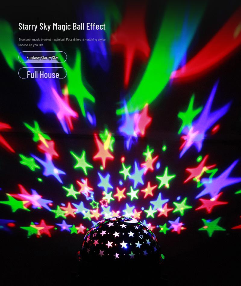 Bluetooth Music Stand with USB 5V: Seven-Color Rotating Sound-Controlled Magic Ball Stage Light