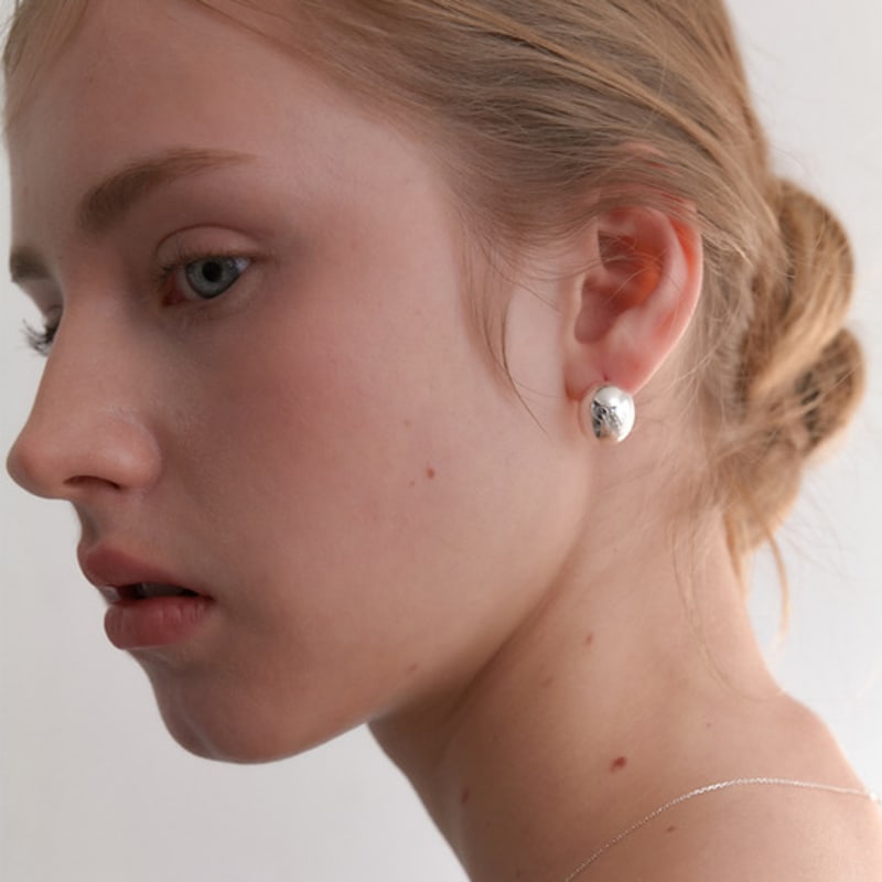 OVLA OVAL STUD EARRING_M JE021