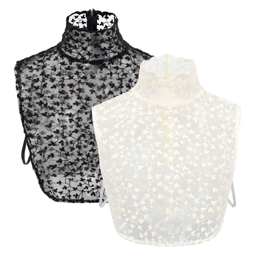 Elegant Petal Statement Collar Transparent Detachable High Collar False Blouse Daily Wear