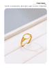 S925 Sterling Silver Gold-Plated Adjustable Oval Ring, Unset and Handmade, Light Luxury Fashion, Exquisite Design, 7*9.