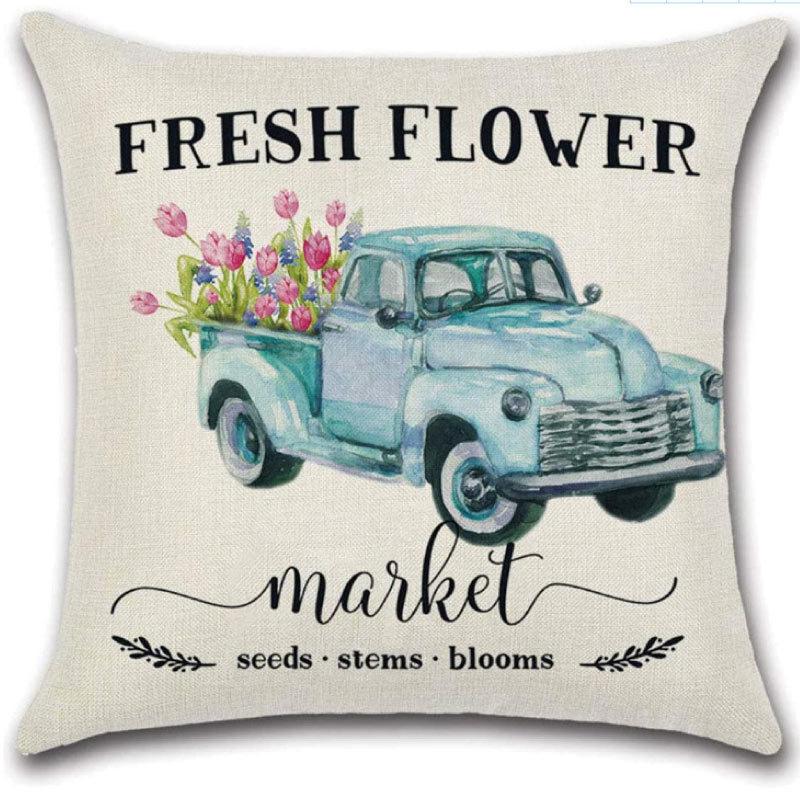 Spring Pillow Case Sofa Waist Pillow Case Garland Truck Light Luxury Home Office Pillow Pillow Case