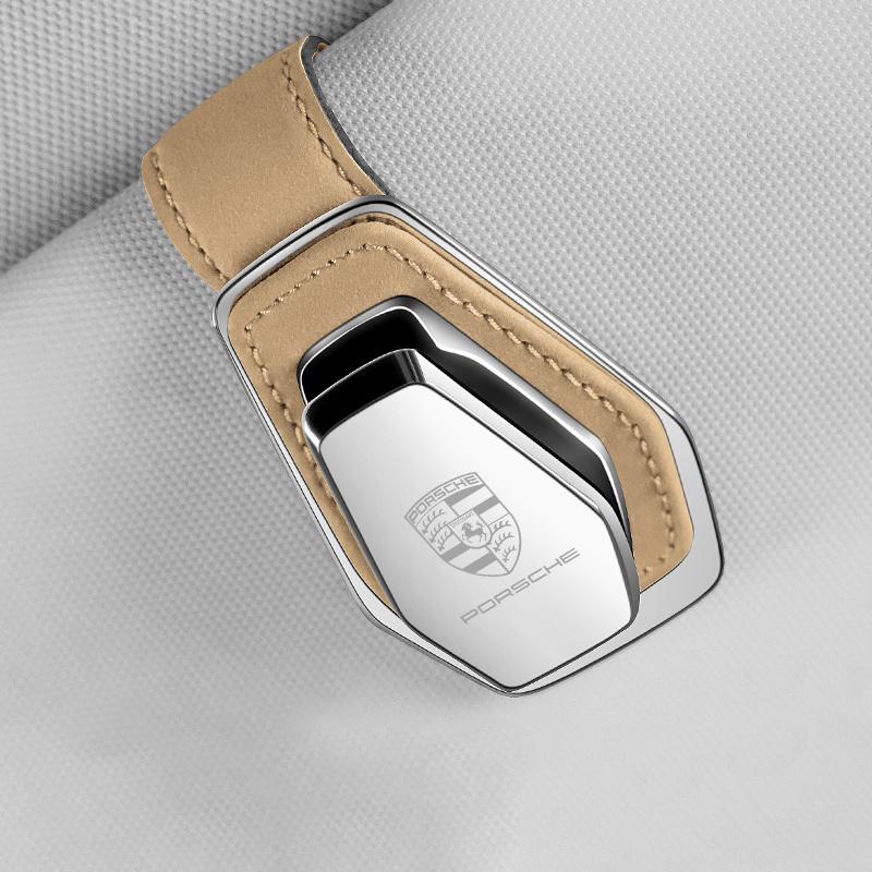 AABKW1 Car Glasses Ticket Card Holder Sun Visor Sunglasses Clip For Porsche Cayenne Panamera Macan 911 Taycan Boxster Cayman 918 Pajun