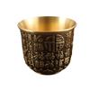 Brass Small Waist Baifu Cup Dragon and Phoenix Cup Landscape Cup Creative Small Cup Two or Two Cups Brushed Sealing Glaze Laser Engraving