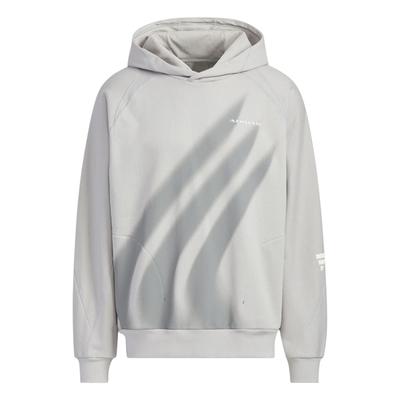 adidas Fustl P Gfx Hd Lässiger Lockerer Schnitt Langarm Kapuzenpullover Herren Hoodies Hellgrau KA2459