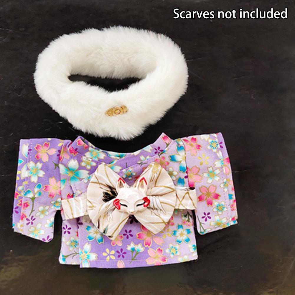 Miniatur Kimono Rock Set für 17cm Labubu Puppen Niedliche DIY Puppenkleidung Modeaccessoires Reizendes Outfit Geschenke für Mädchen Freunde