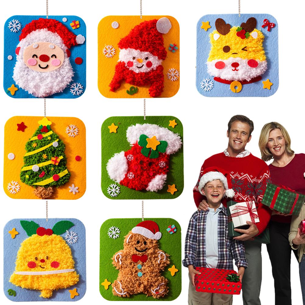 DIY Christmas Embroidery Kit Multi-Purpose Lovely Animal Embroidery  Set Xmas Felt Sewing Craft for Adults Beginners