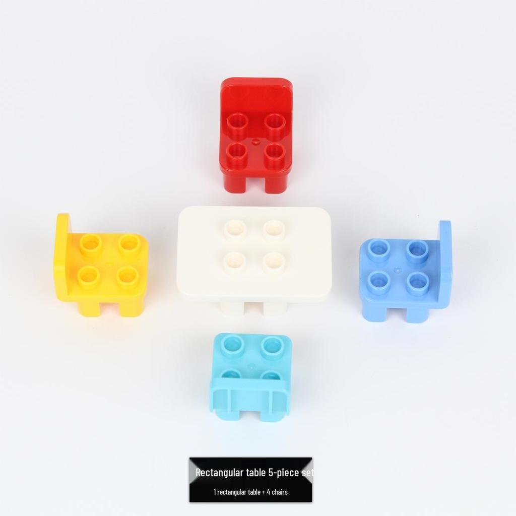 LEGO Duplo-Compatible Large Bricks: Kitchen, Bathroom, Furniture & Food Play Accessories for Children's Building Toys