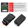 H3Y-4 DC12V DC24V AC220V Liquid Crystal Time Relay Dual Time with Base Small Digital Display Cycle Time Control Delayer