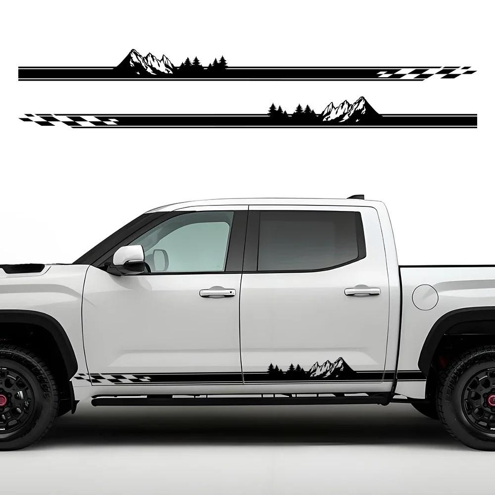 2PCS Pickup Car Door Side Stickers Waterproof Vinyl Decals Car Body Styling Decoration Stickers Accessories For Toyota Tundra