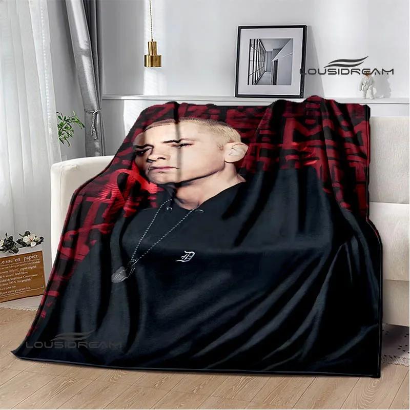 Eminem Hip -hop Singer Printing Blanket Warm Blanket Flannel Blanket Picnic Blanket Blankets for Beds Birthday Gift