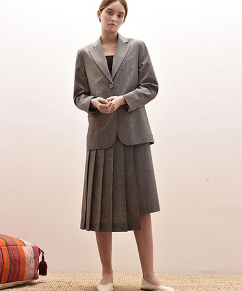 Avamolly Molli Unbalance Skirt (Black Check)
