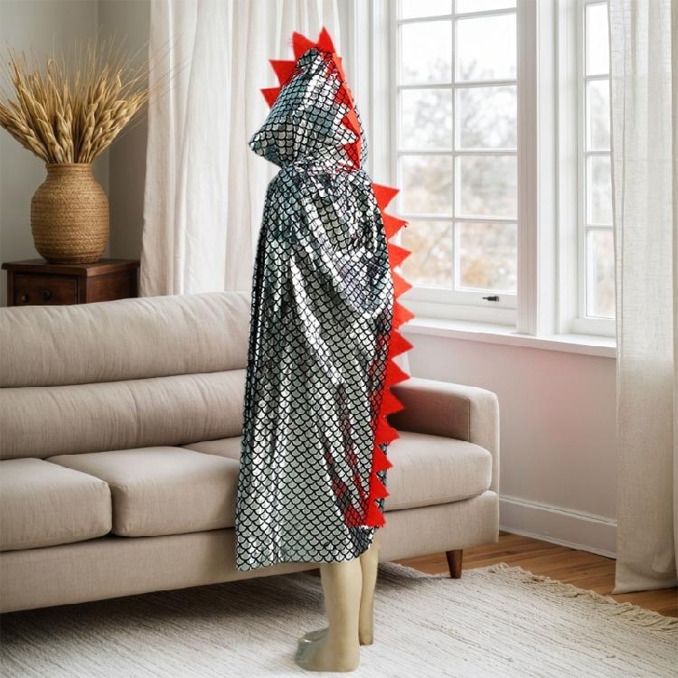 Halloween Dinosaur Costume Dinosaur Cape Dragon Hooded Cloak Dressing Up Clothes Wizard Witch Cloak for Boys Girls Kids