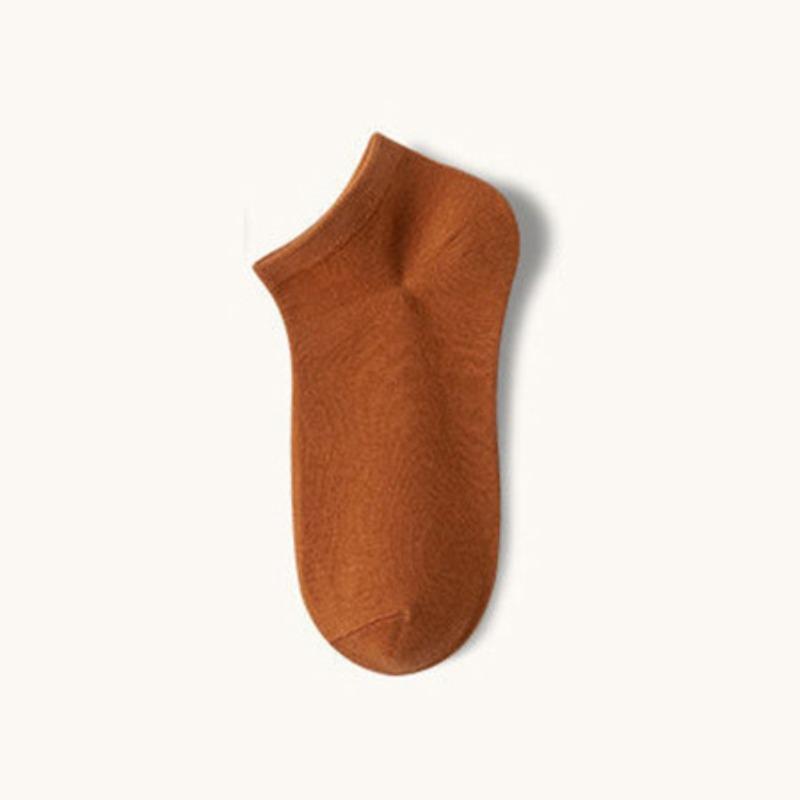 Men's Summer Pure Color Thin Style Breathable Sweat Absorbing Boneless Short Cotton Socks