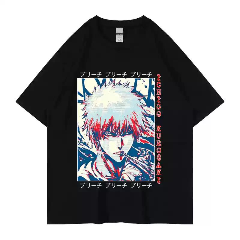 Shinigami cosigned 100 cotton Tshirt Kurozaki Ichigo Blue Dye Court thirteen Captain BLEACH shortsleeved men