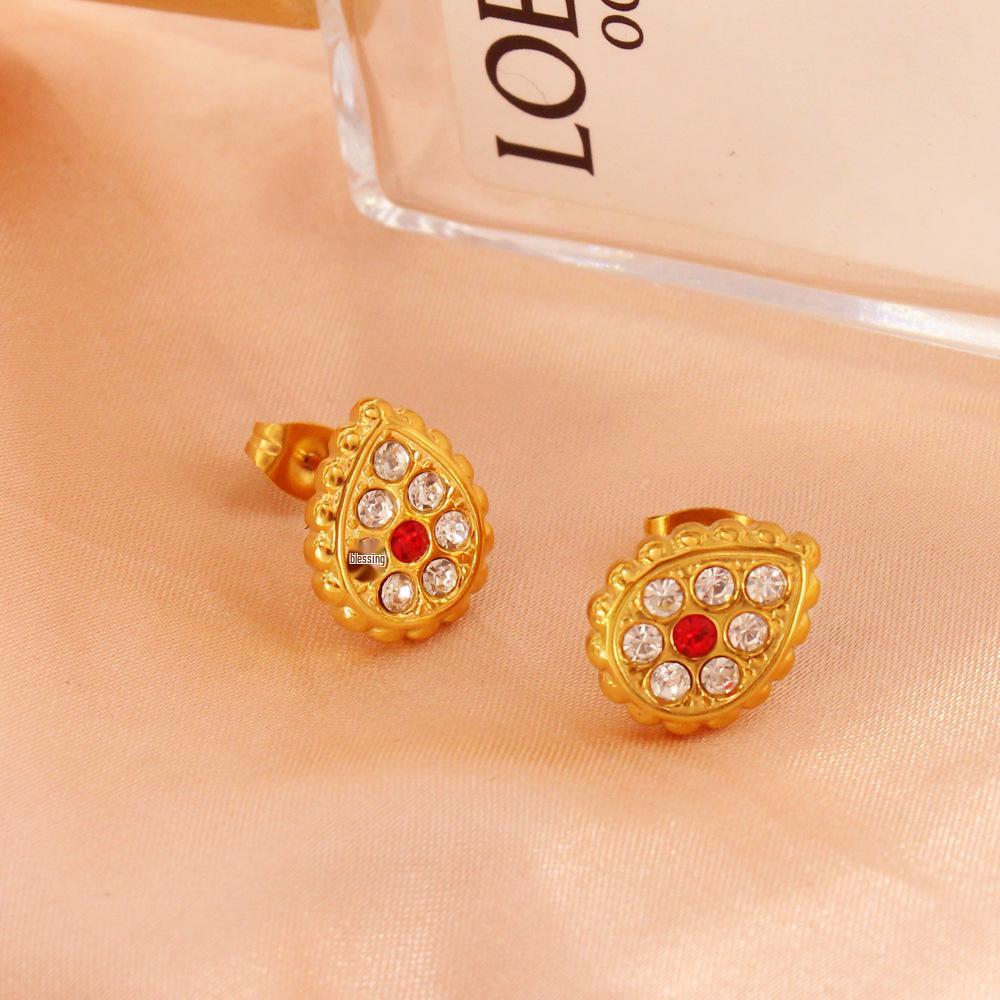 European & American Cross-Border Rhinestone Inlaid Ethnic Style Versatile Earrings