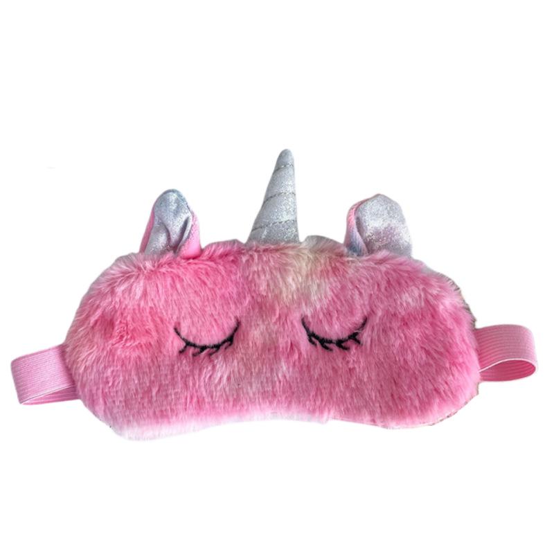 2025 Cute Unicorn Plush Light-Blocking Eye Mask for Women