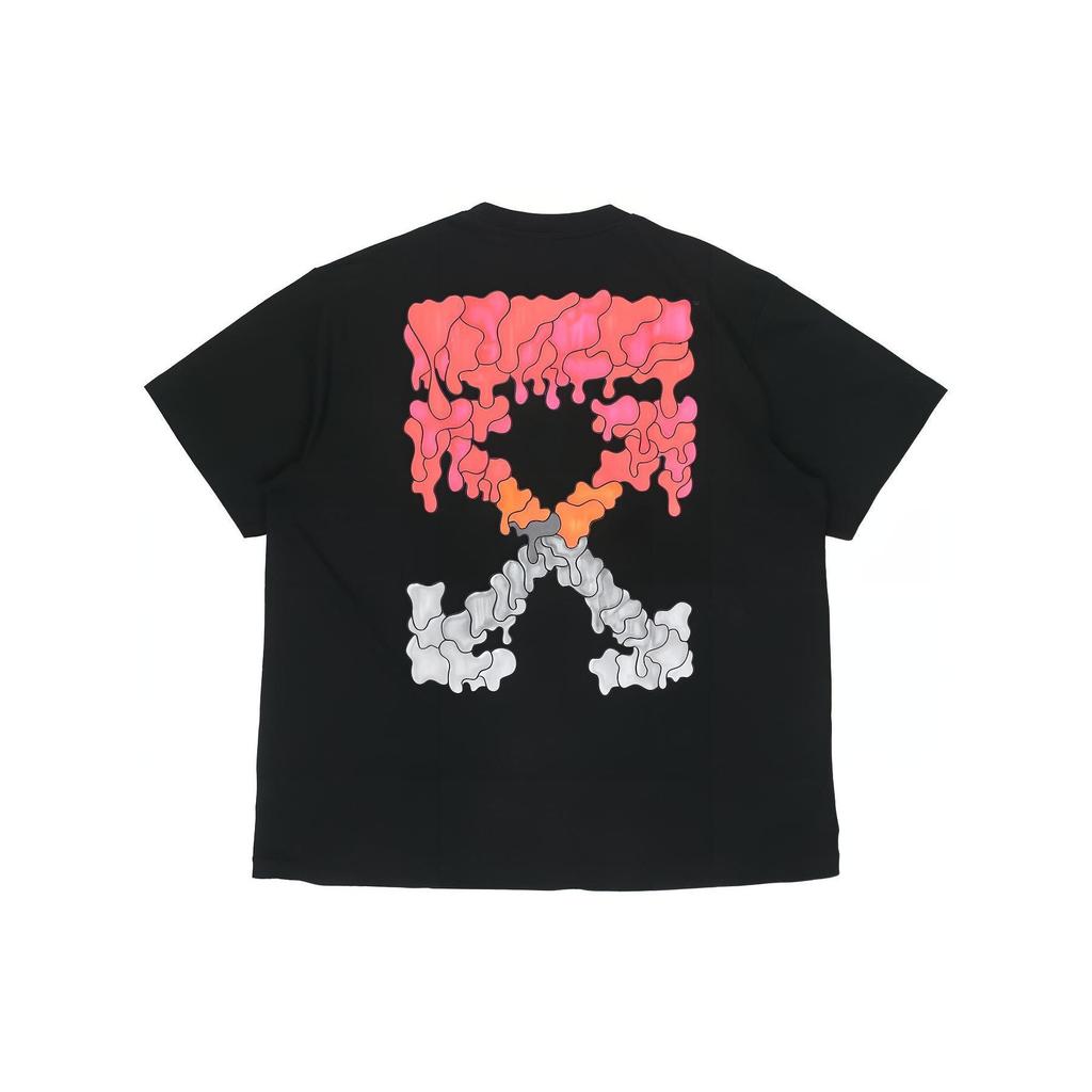 Off-White Red Marker Over Tee Black Men Tops OMAA038S21JER0021025