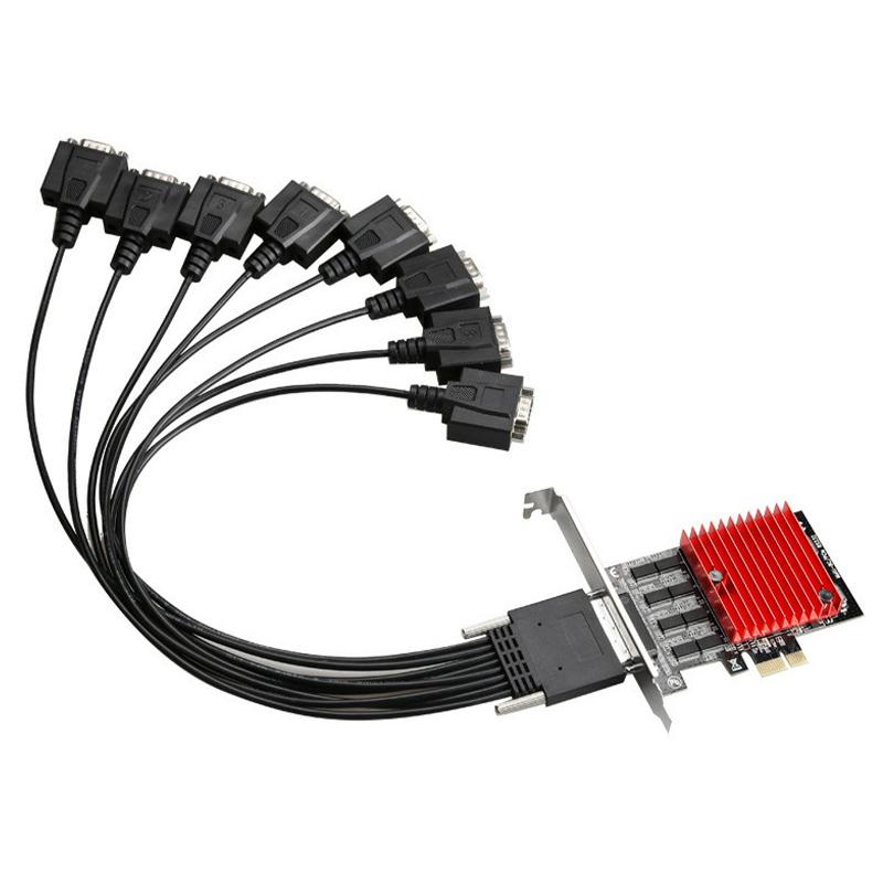 

TXB107 Pcie to 8 Serial Port RS232 Expansion Card Desktop PC PCI-E Serial Port Adapter Card As Shown A