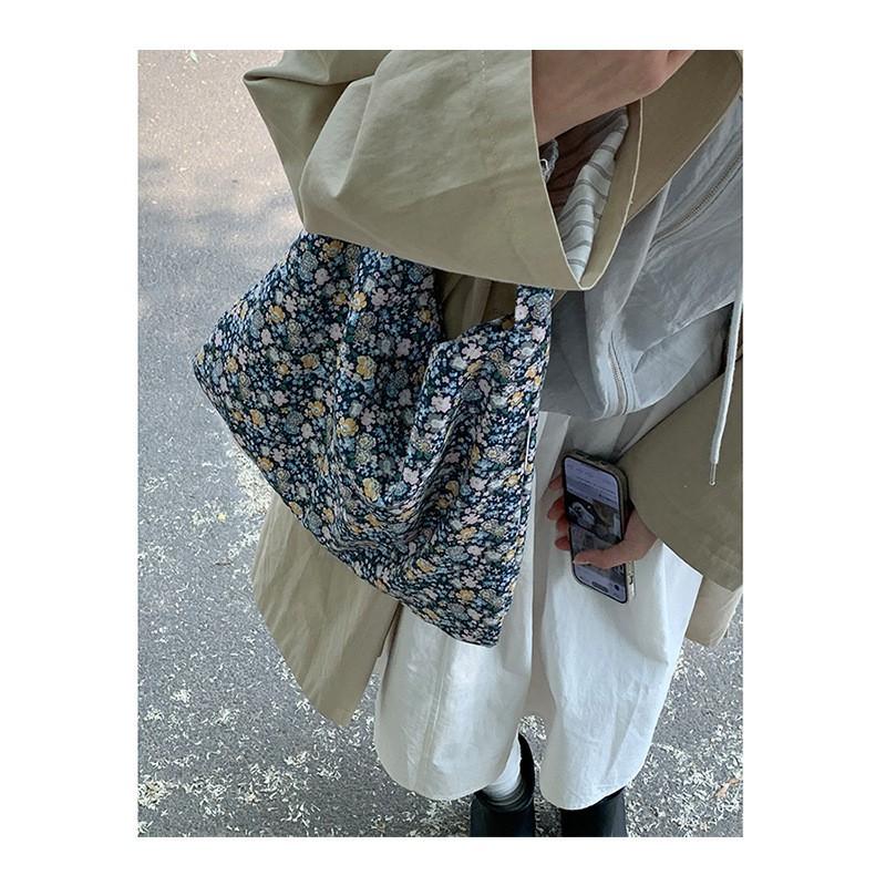 New Style Retro Floral Canvas Bag Zhang Ruonan Same Small Flower Cloth Single Shoulder Cross-slung Tote Women's