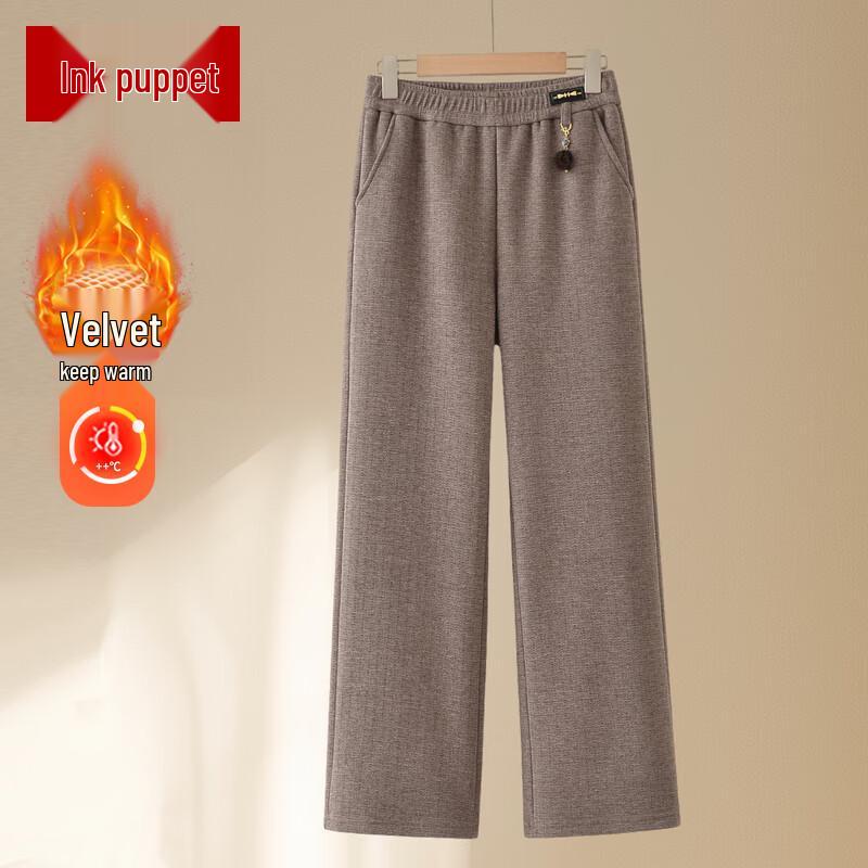 

Mo ou Women s 2025 A/W Plush-Lined Straight-Leg Warm Pants 4XL