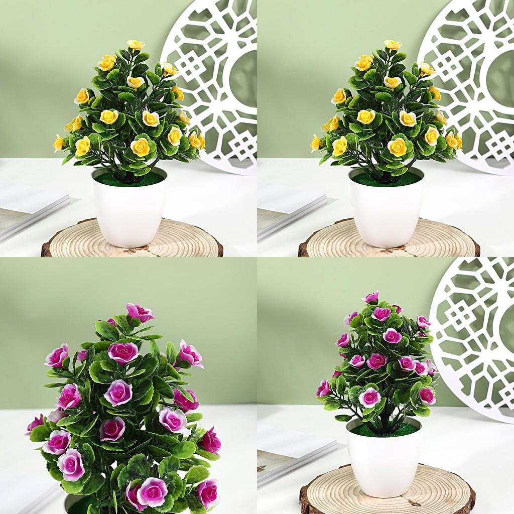 Hibiscus Flower Simulation 25pcs Round Small Potted Plants For Coffee Table Decoration And Photography