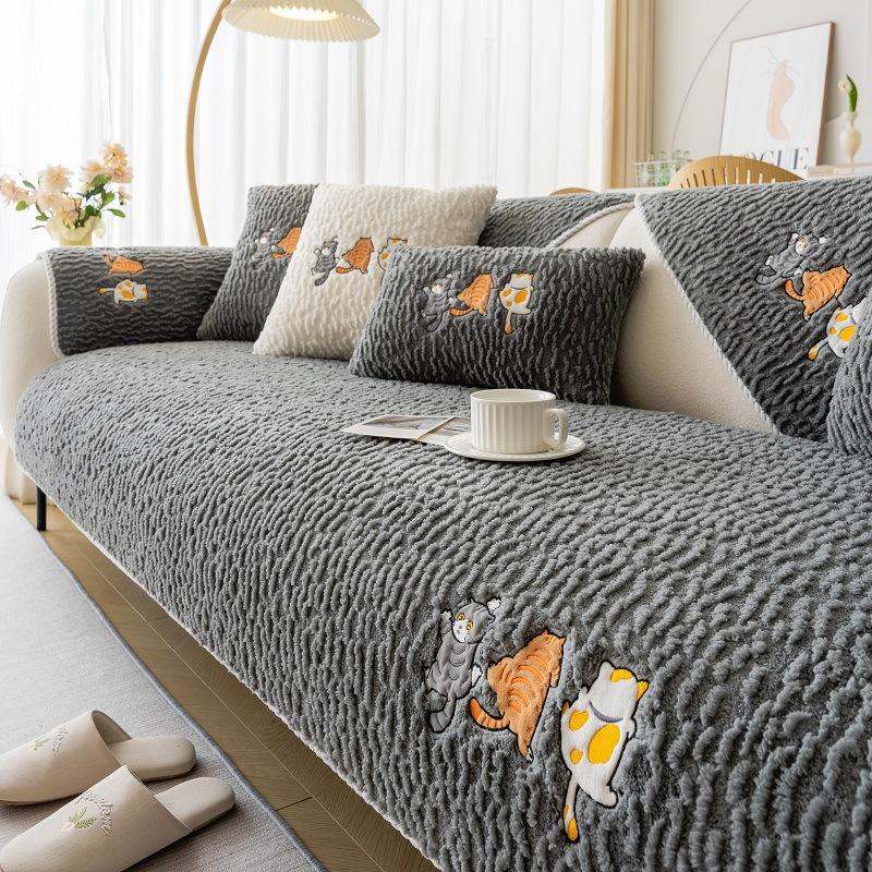 

Роскошный хлопковый чехол на диван для гостиной, всесезонный, универсальное полотенце для дивана, нескользящий чехол на диван, чехол на угловой диван 70x70cm