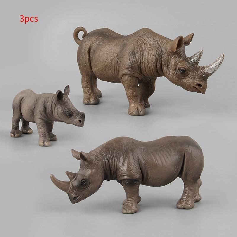 Wild African Rhino Model Collectible Toy For Educational Display And Kids Learning