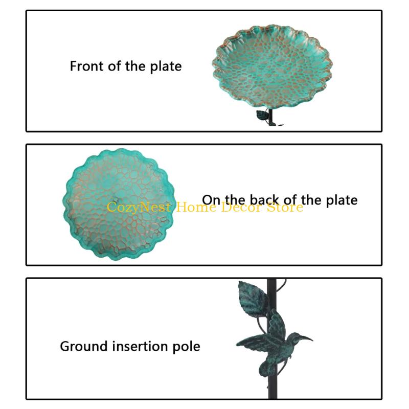 

92MF Novelty Garden Birdbath Feeding Bowl Elegant Design Perfect for Attracting Birds CN