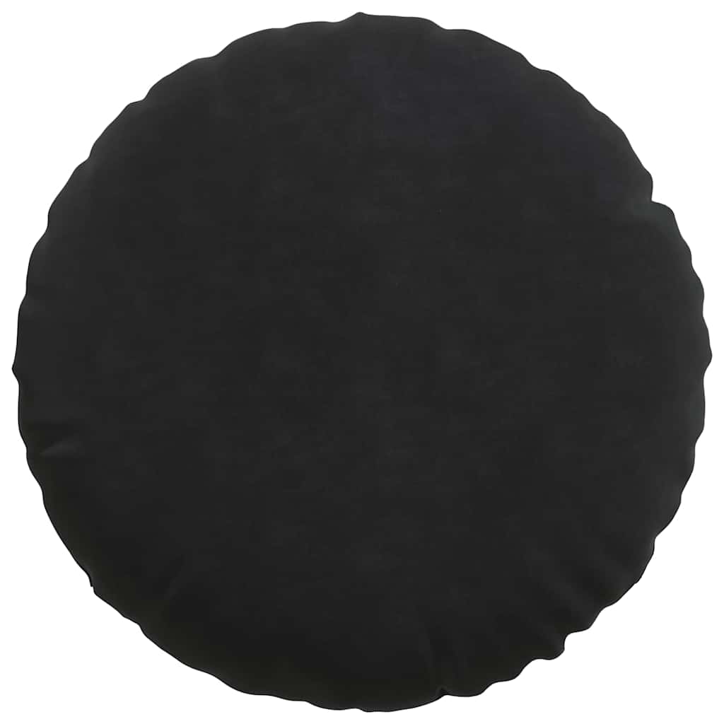 Seat Cushion Set 2 Pieces Black Ø 40 x 13 cm Velvet