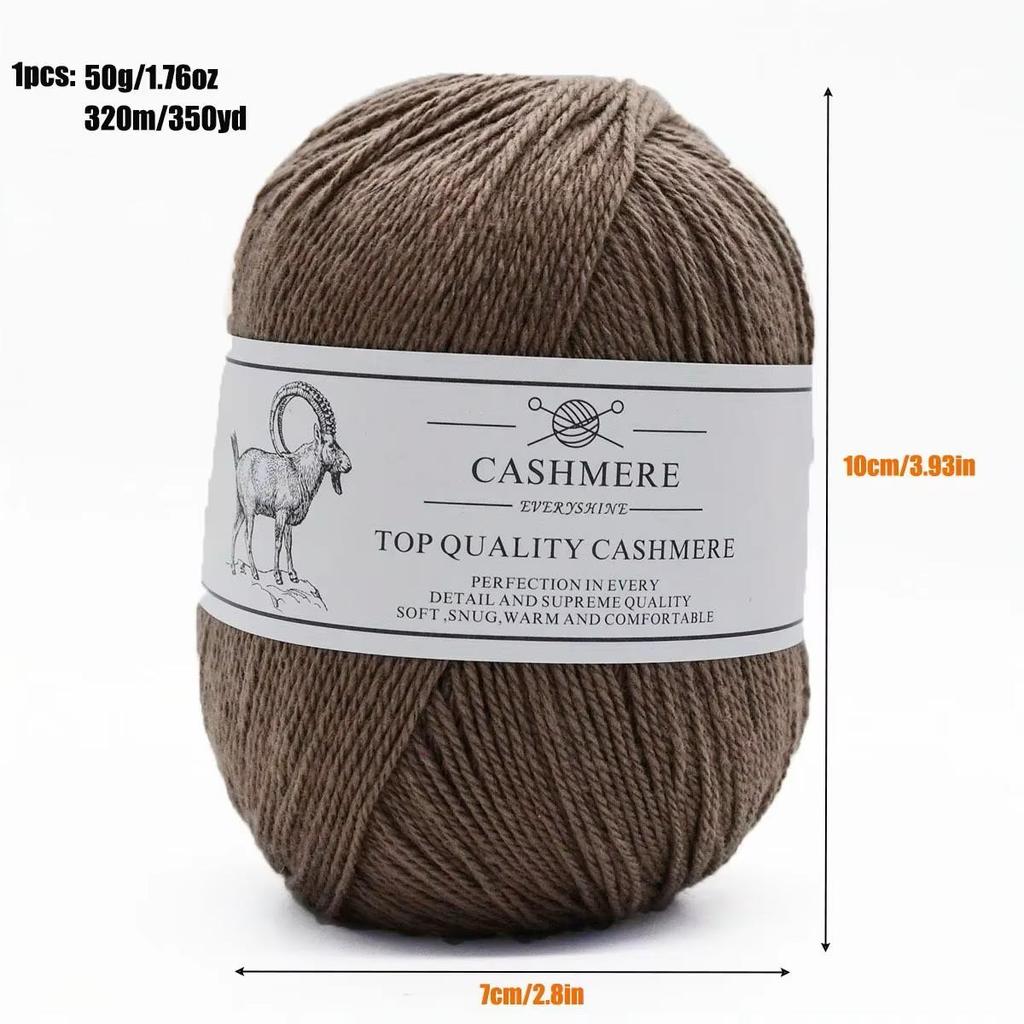 Premium Cashmere Yarn for Knitting & Crocheting – 50g/1.76oz, 320m/350yd, Ultra-Soft Fine-Gauge Handmade Wool (1.5-2.5mm Needles) Sweaters DIY Crafts