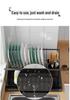 Foldable Wrought Iron Kitchen Dish Rack with Drip Tray & Chopstick Holder