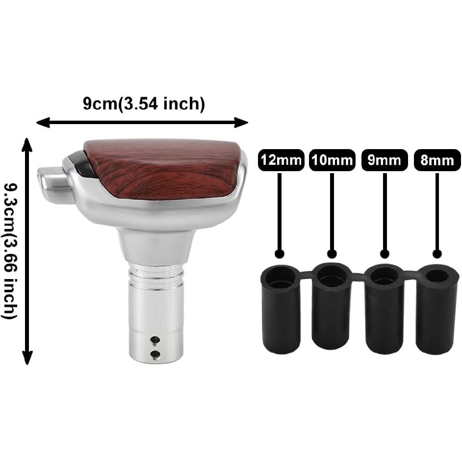 Automatic Gear Shift Knob Universal Auto Transmission Shifter Lever with Button Fit for Most Automatic Cars Truck SUV M8 M9 M10 M12, Wood Grain